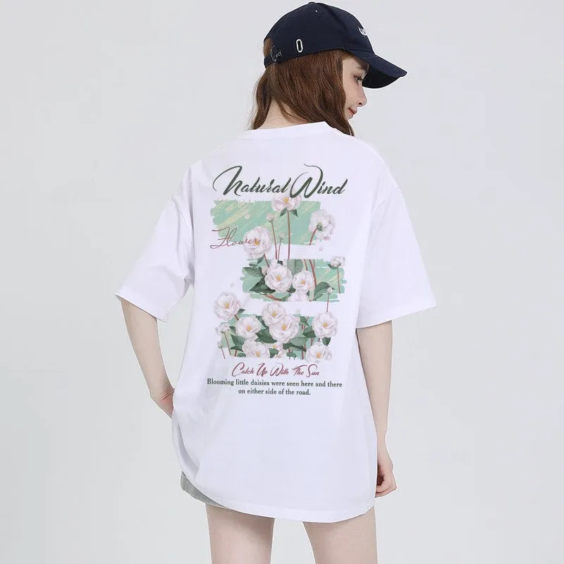 T-shirt summer pure cotton half sleeved