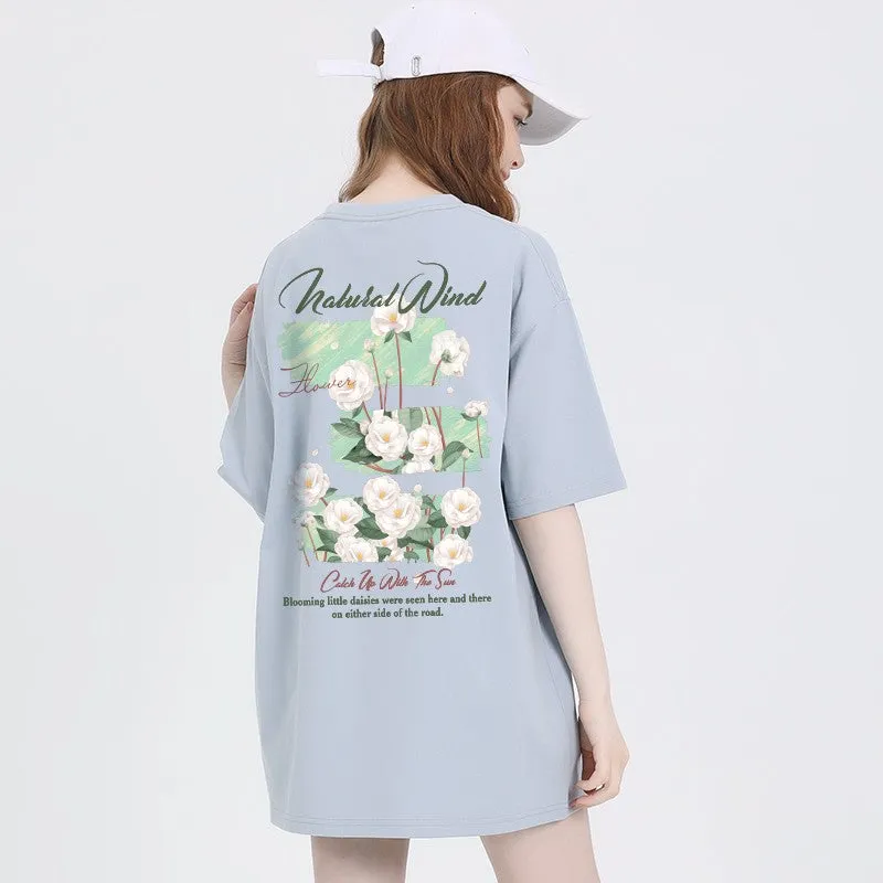 T-shirt summer pure cotton half sleeved