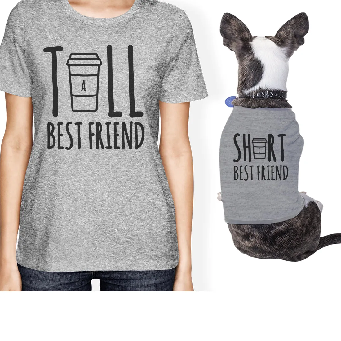 Tall Short Cup Small Pet Owner Matching Gift Outfits Womens Tshirts