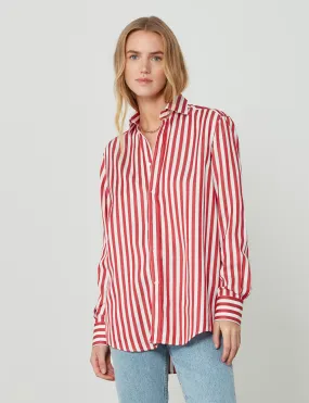 The Boyfriend: Tencel, Maple Red Stripe