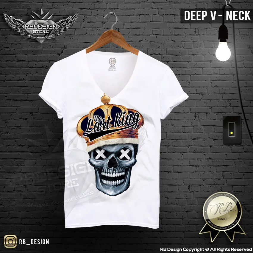 The Last King Men's T-shirt Angry Skull Golden Crown RB Design Tank Top MD493