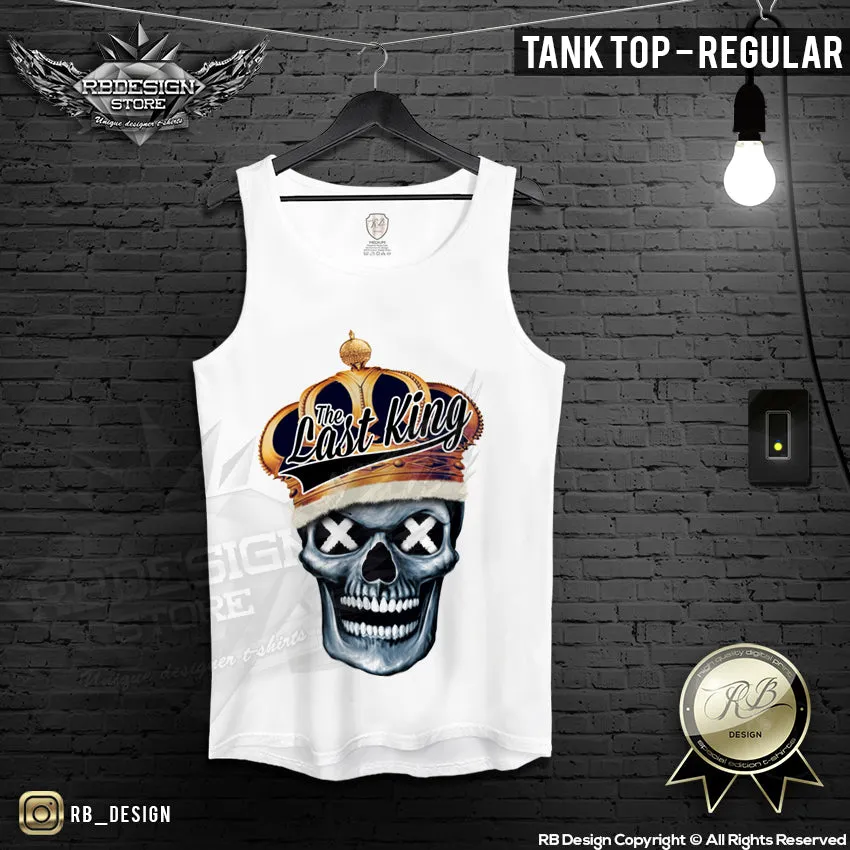 The Last King Men's T-shirt Angry Skull Golden Crown RB Design Tank Top MD493