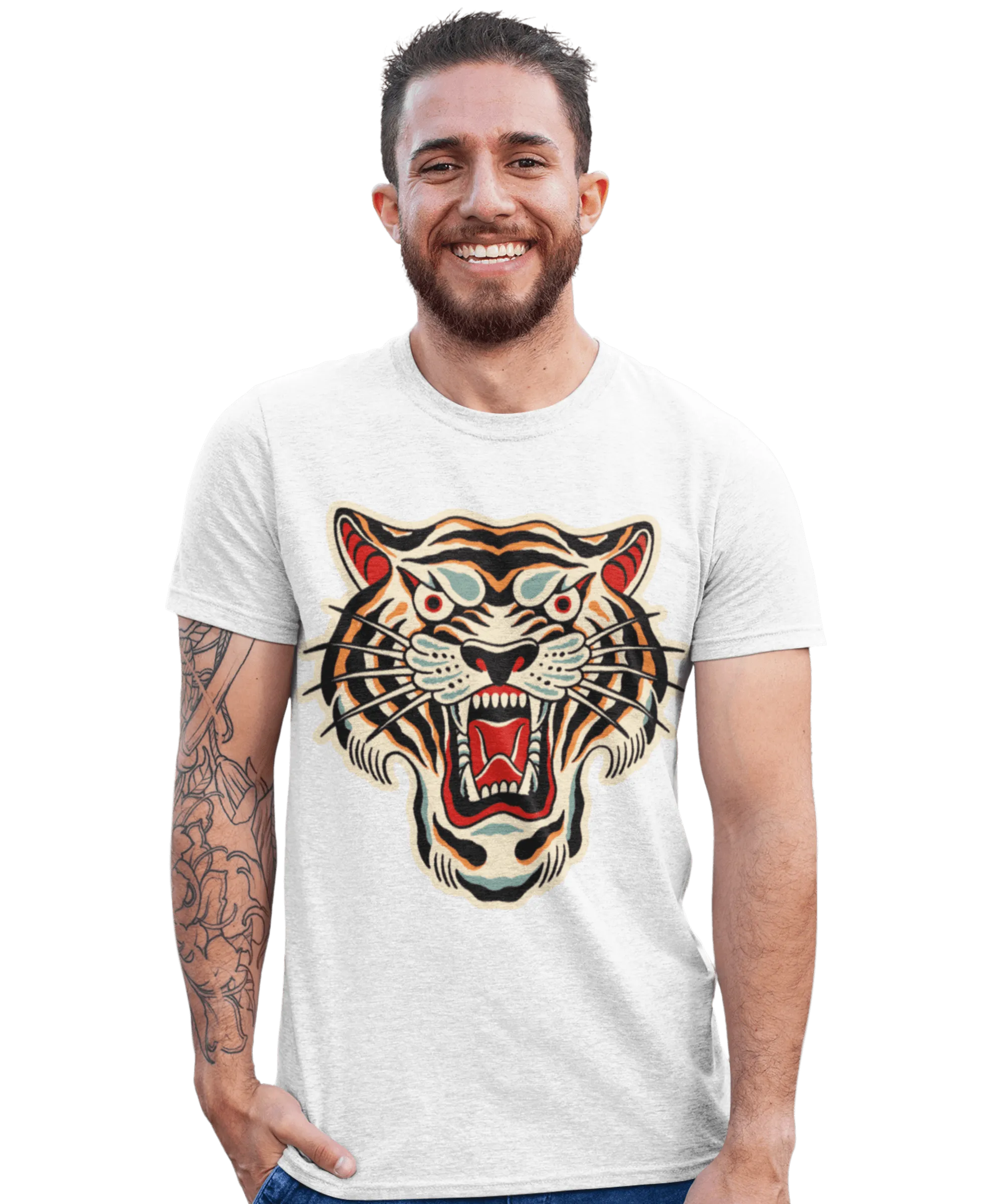 Tiger Tattoo Design Adult Unisex T-Shirt