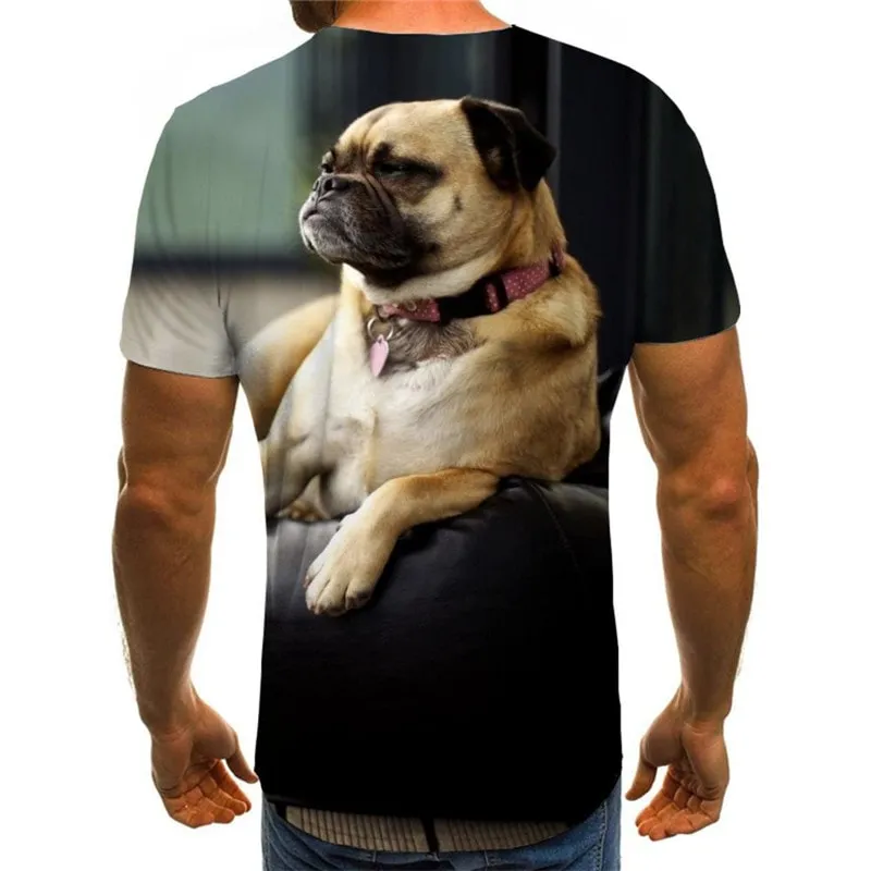 tshirt dog Puppy Cute animal Funny 3D t shirt big Smart dogs men's art costume Cool