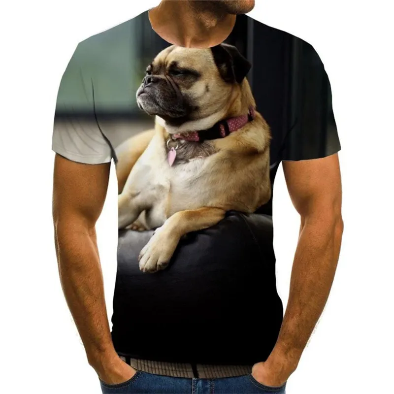 tshirt dog Puppy Cute animal Funny 3D t shirt big Smart dogs men's art costume Cool