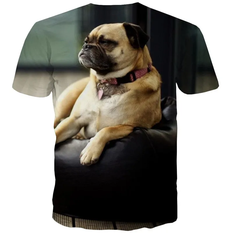 tshirt dog Puppy Cute animal Funny 3D t shirt big Smart dogs men's art costume Cool