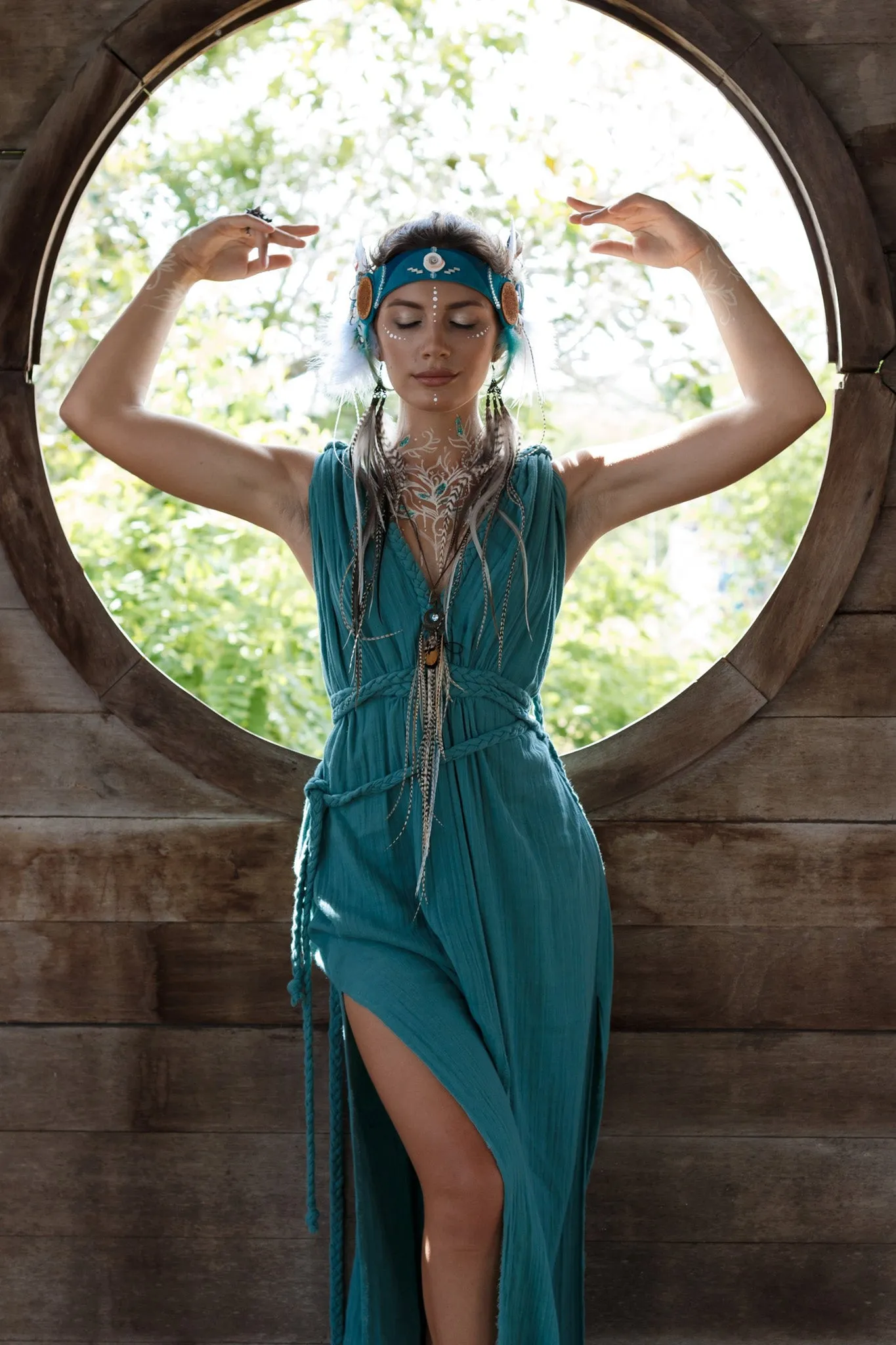 Turquoise Nomad Spirit Dress  (Adjustable size, multiway dress)