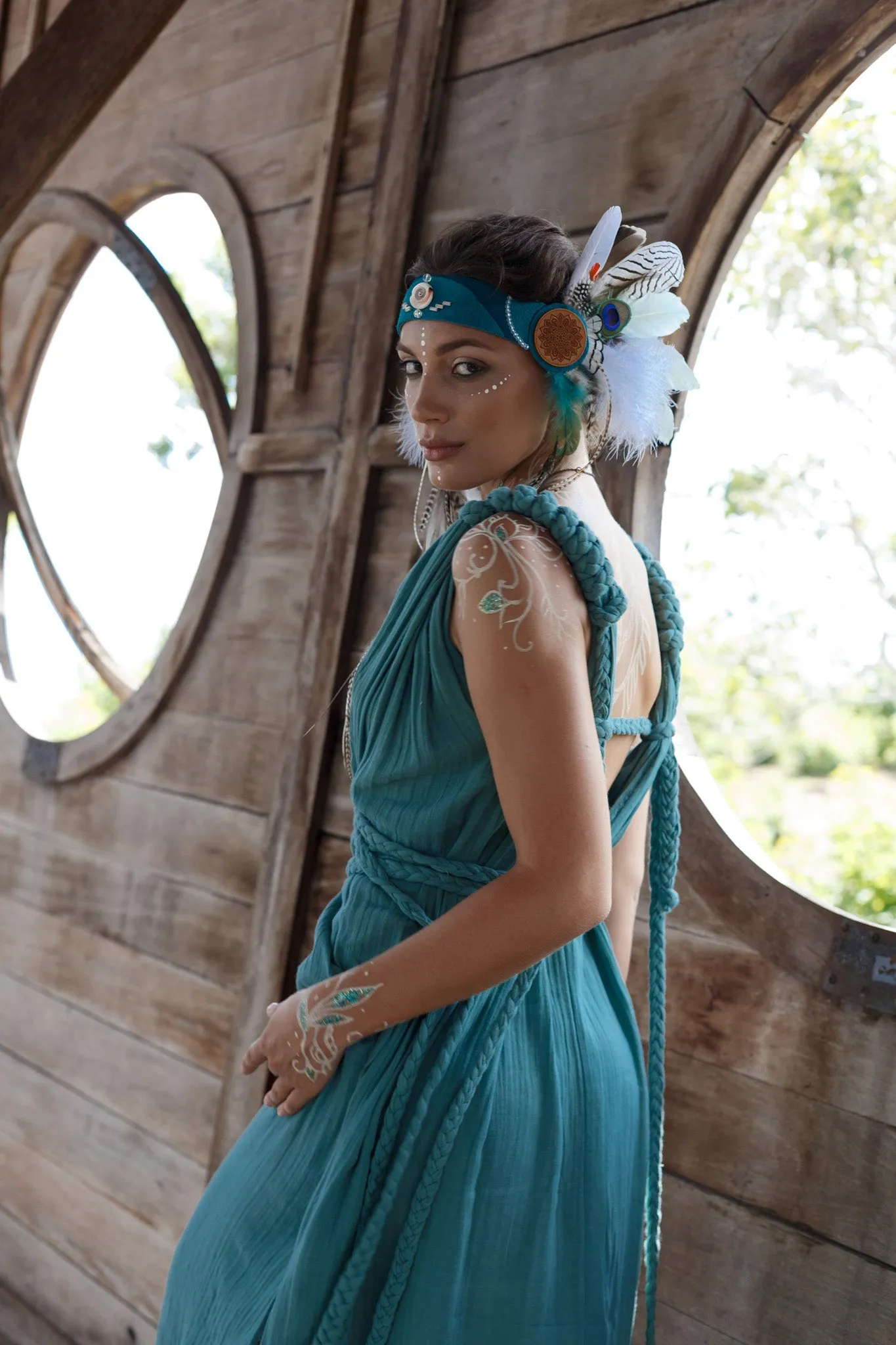 Turquoise Nomad Spirit Dress  (Adjustable size, multiway dress)