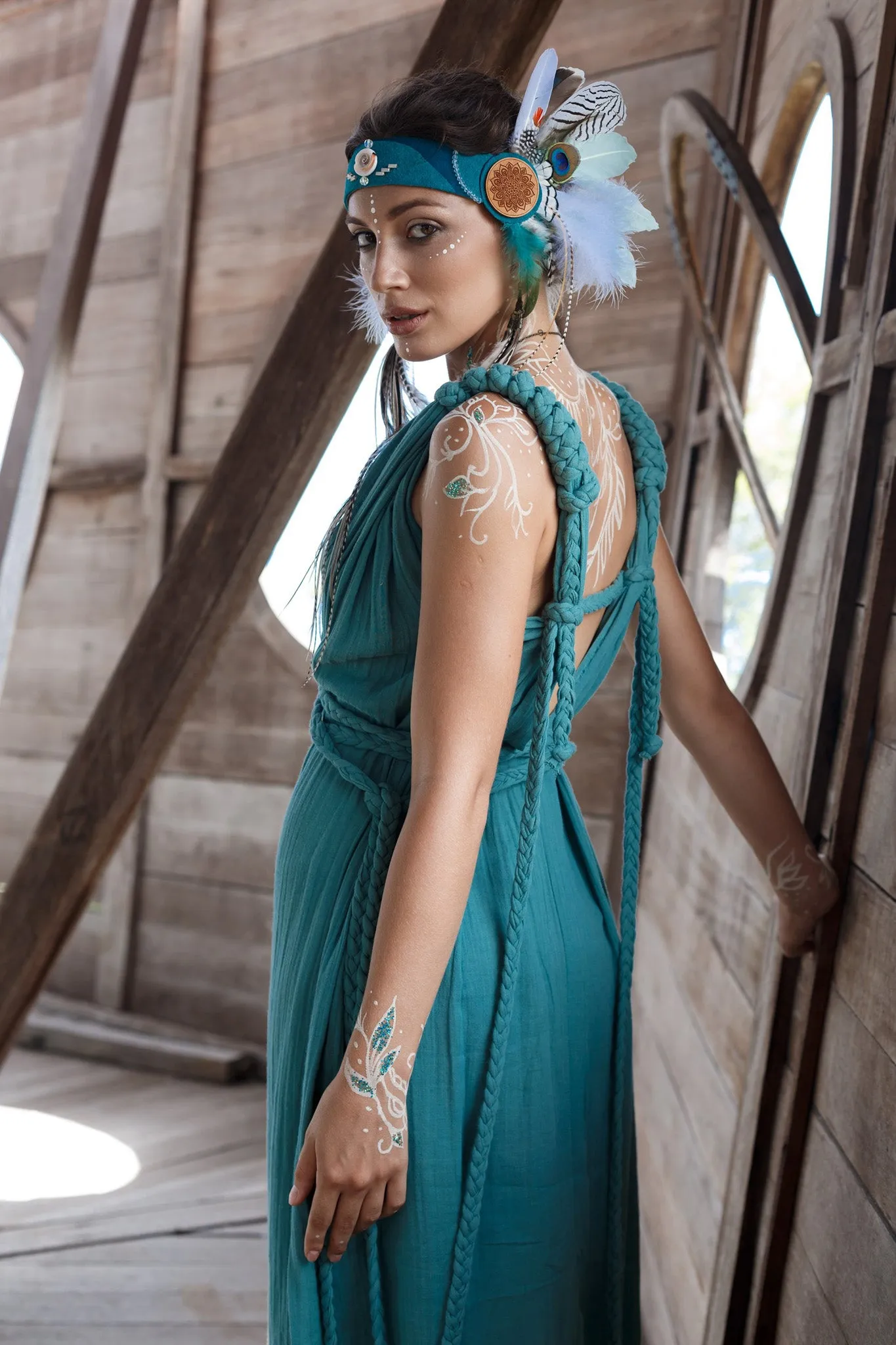 Turquoise Nomad Spirit Dress  (Adjustable size, multiway dress)