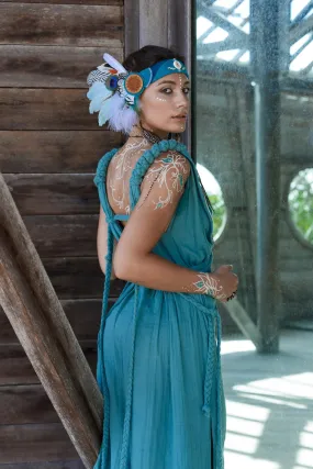 Turquoise Nomad Spirit Dress  (Adjustable size, multiway dress)