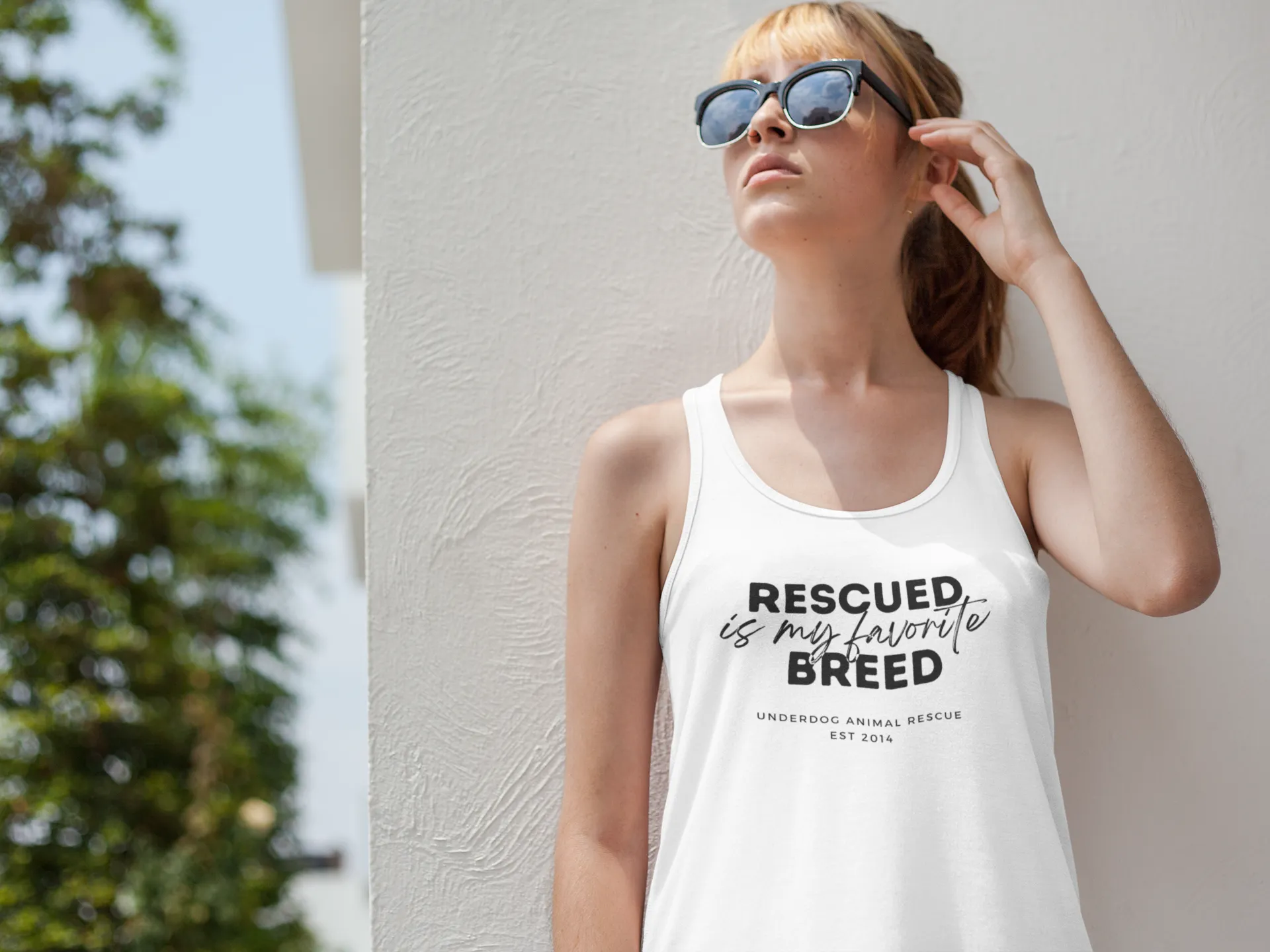 Underdog Rescued Flowy Racerback Tank