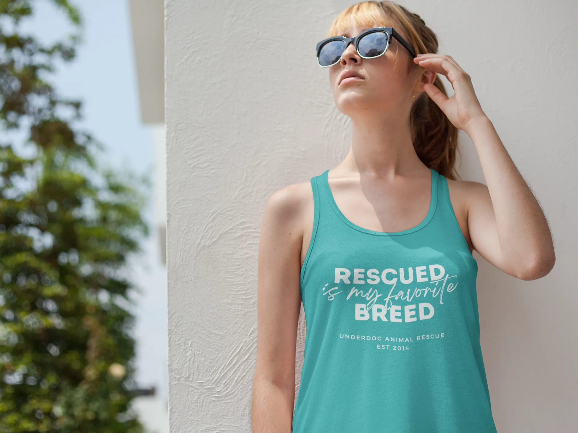 Underdog Rescued Flowy Racerback Tank