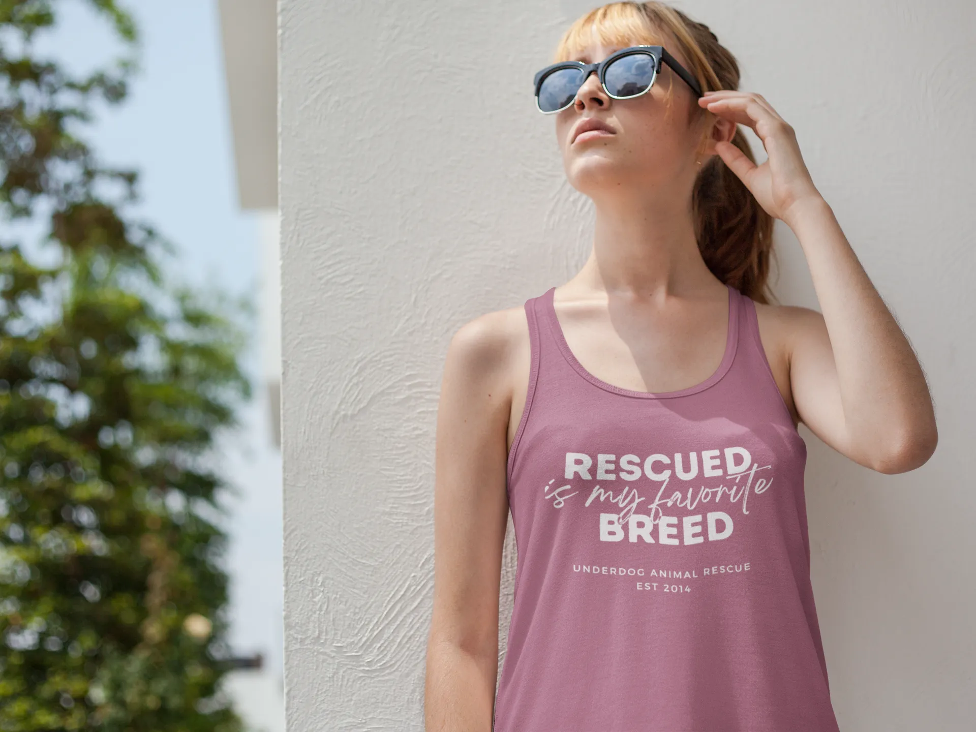 Underdog Rescued Flowy Racerback Tank