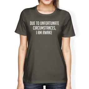 Unfortunate Circumstances Womens Cool Grey Tees Typographic Tee