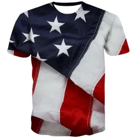 USA T-shirt Men Flag Tshirts Cool Statue Shirt Print Country Tshirts Novelty