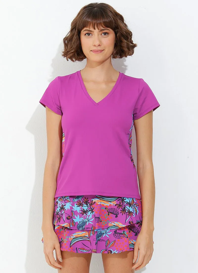 V neck (Magenta) UPF 50 