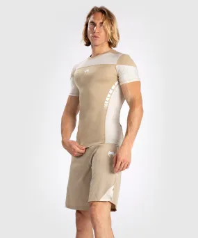 Venum Tempest Men's Short Sleeve Rashguard - Beige/Sand