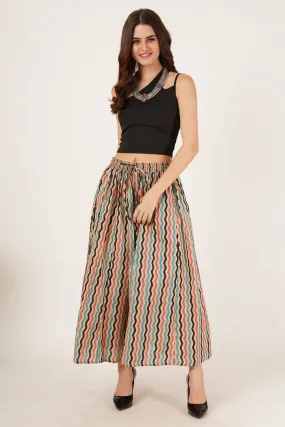 Vibrant Cotton Wide-Leg Palazzo for Women