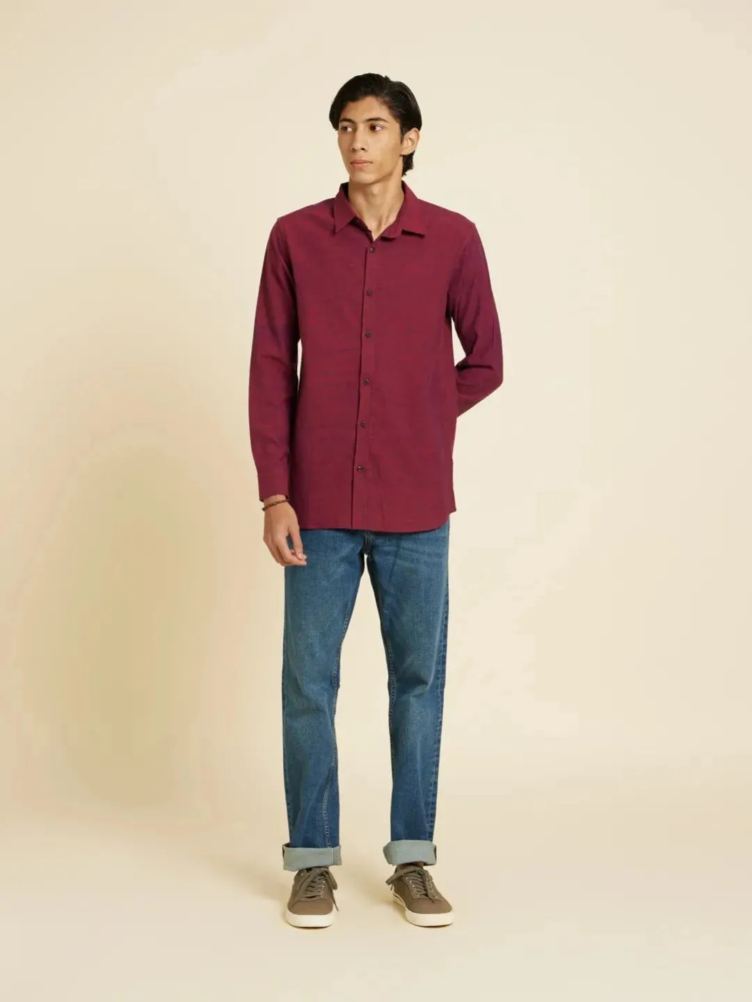 Viva Magenta - Indigo Handloom Shirt