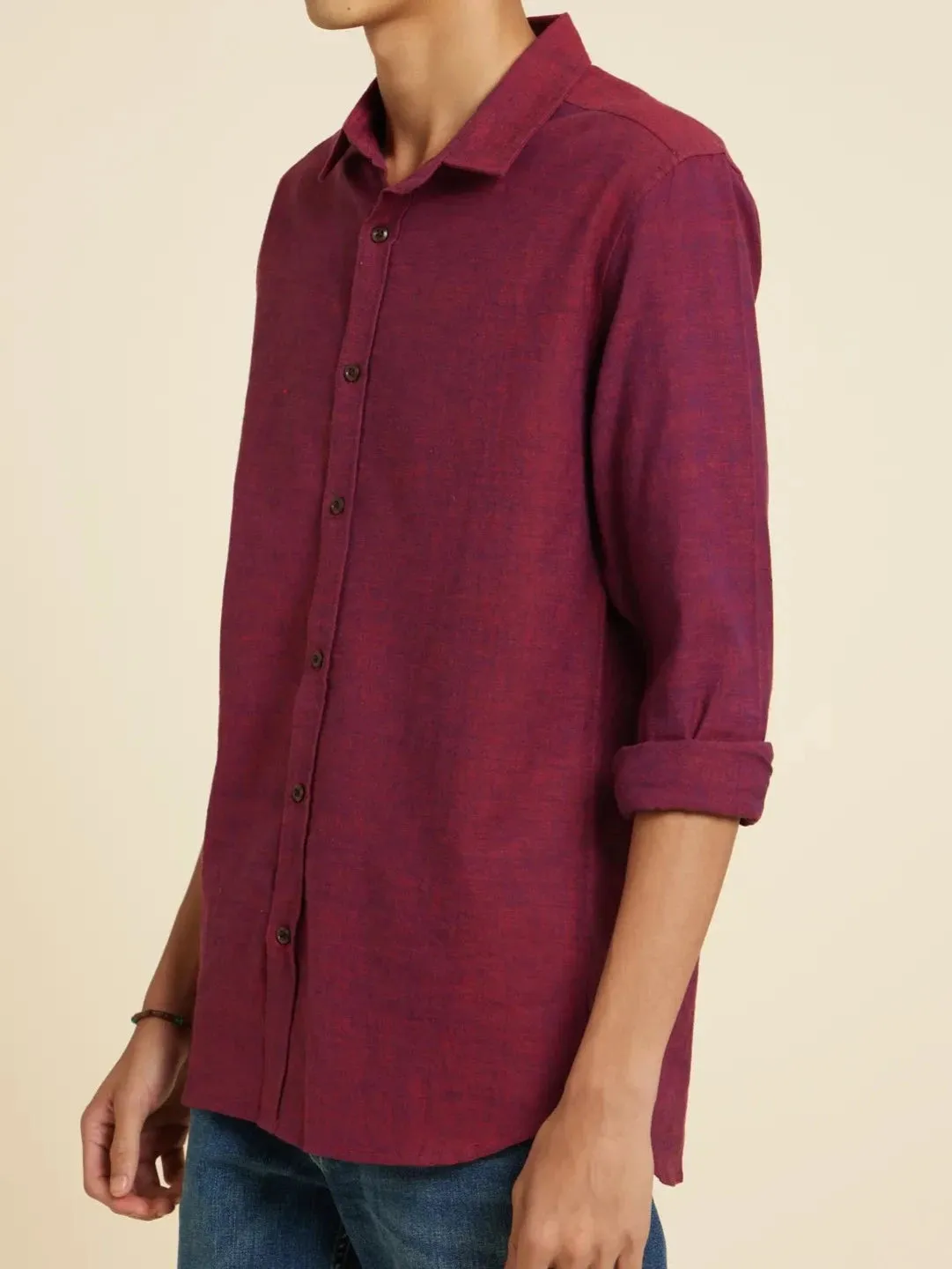 Viva Magenta - Indigo Handloom Shirt