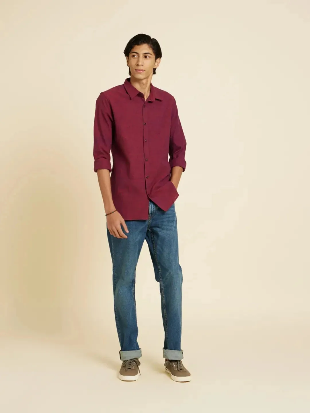 Viva Magenta - Indigo Handloom Shirt