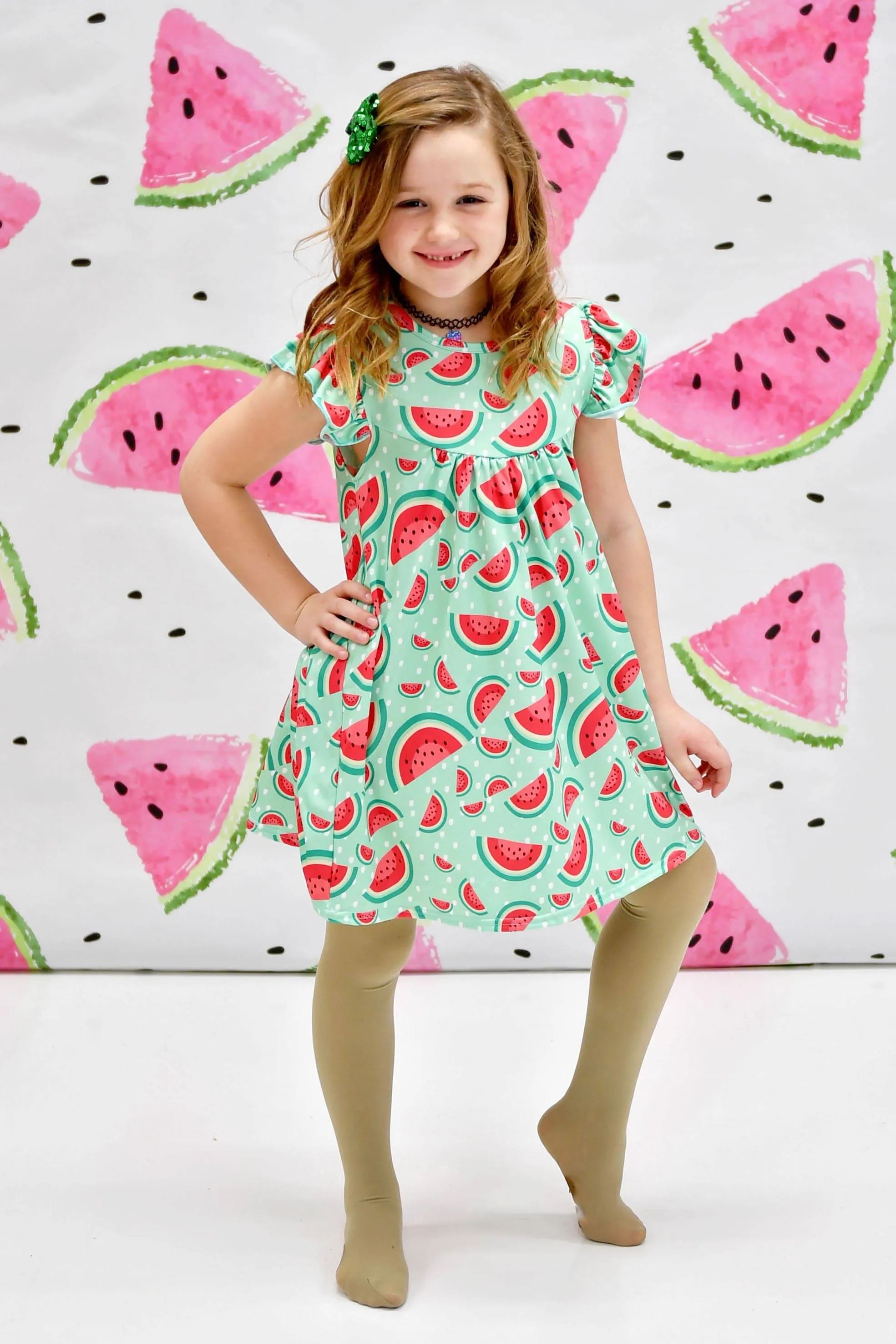 Watermelon Milk Silk Flutter Dress