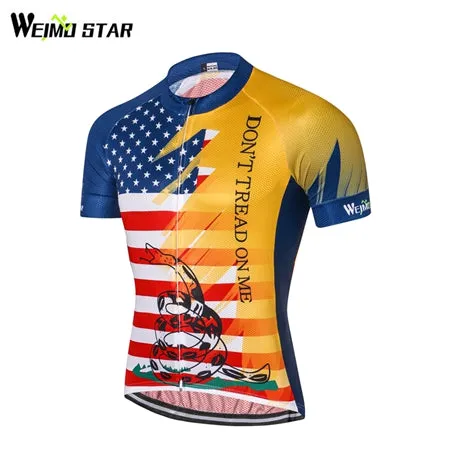 Weimostar USA Summer Bicycle Jersey America Men's Cycling Jerseys MTB Bike Jersey Male Road Bike Riding Short Sleeve Top Shirt