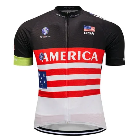 Weimostar USA Summer Bicycle Jersey America Men's Cycling Jerseys MTB Bike Jersey Male Road Bike Riding Short Sleeve Top Shirt