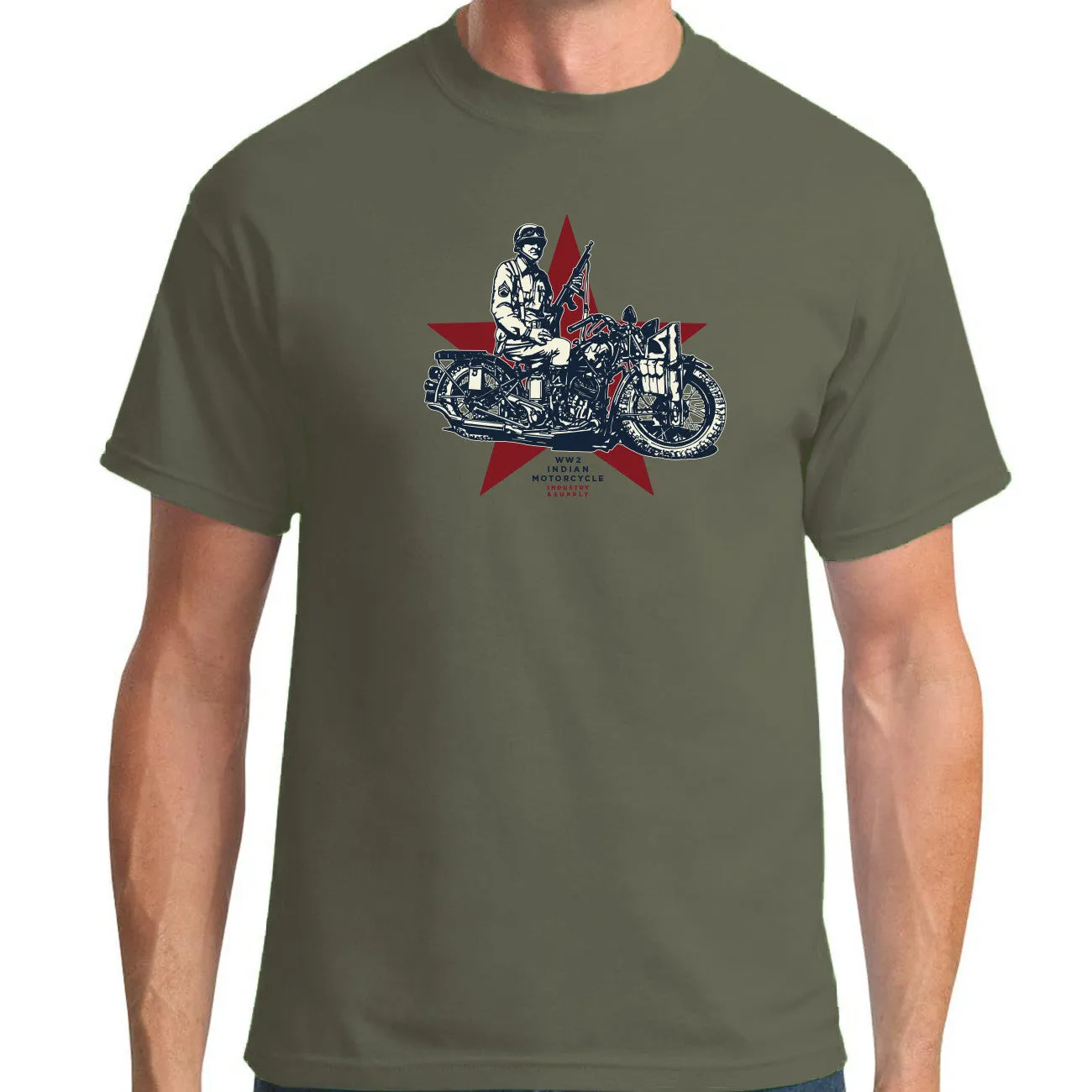 WW2 INDIAN MOTORCYCLE T-SHIRT