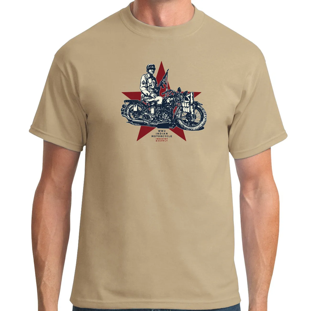 WW2 INDIAN MOTORCYCLE T-SHIRT