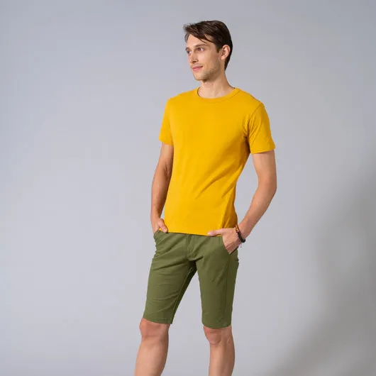 Yellow Ochre Mustard Yellow Round Neck T-shirt