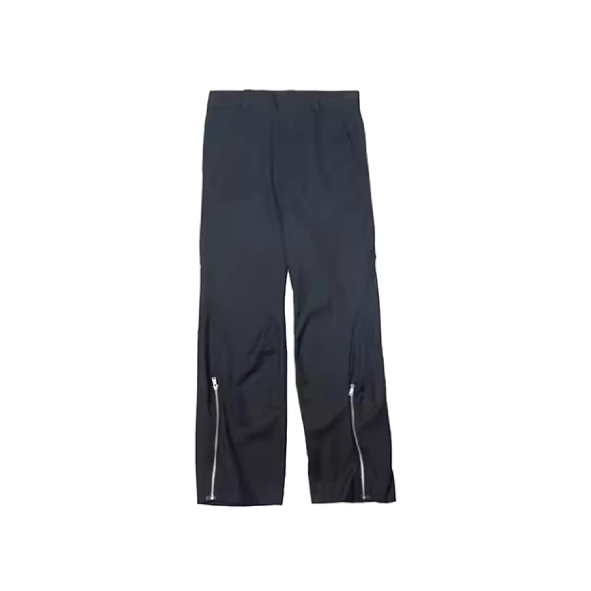 Zipper Flare Slacks Black